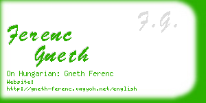 ferenc gneth business card